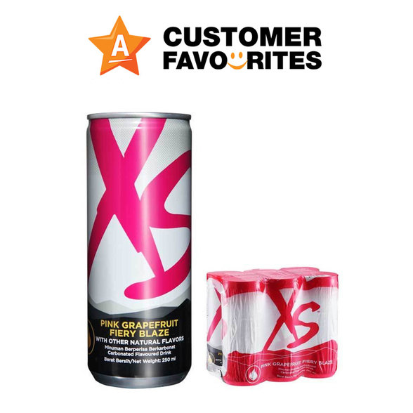 aroma♡ XS Energy Drink Pink Grapefruit Fiery Blaze (1 pack of 6 cans